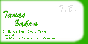 tamas bakro business card